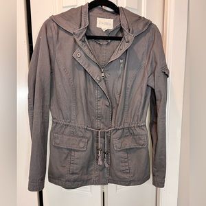 Sky and Sparrow Gray Utility Jacket with Hood